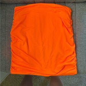 Effordram Orange Ruched Skirt